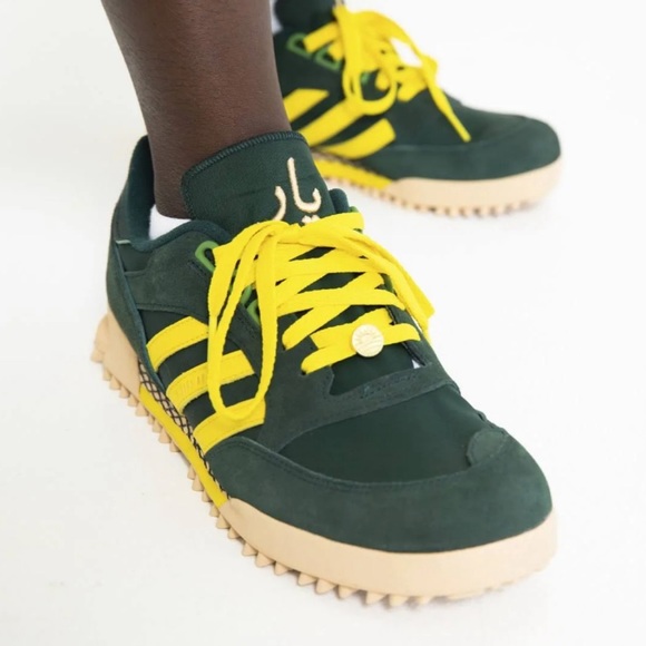 Adidas Yara Shahidi  Boston Super Marathon Forest Night Yellow Green Men Size 6 - Picture 5 of 6